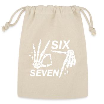 Six Seven Skeleton Funny 67 6 7  - Reusable Gift Bag - Natural - Front