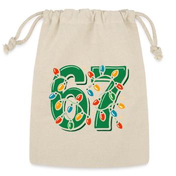 Christmas 6-7 Fun 67 Number 6-7 6 7 Xmas Six Seven - Reusable Gift Bag - Natural - Front