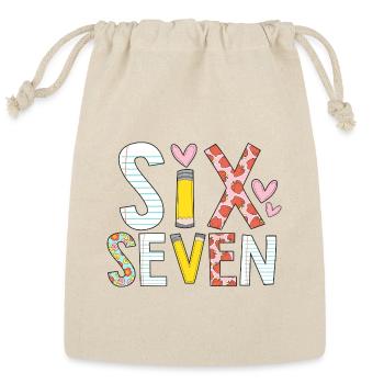 Six Seven 6 7 Meme Teacher T-Shirt - Reusable Gift Bag - Natural - Front