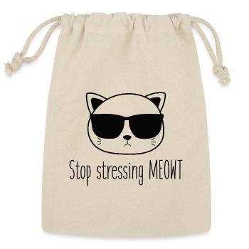 Stop Stressing MEOWT Cat Sunglasses - Reusable Gift Bag - Natural - Front