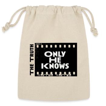 Only He Knows: Bold Typographic Tee - Reusable Gift Bag - Natural - Front
