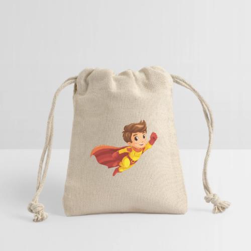 Cheerful Cartoon Superhero Boy Flying High - Reusable Gift Bag