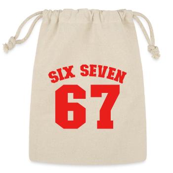 Six Seven Jersey Fun 67 Number 6-7 6 7 Six Seven - Reusable Gift Bag - Natural - Front