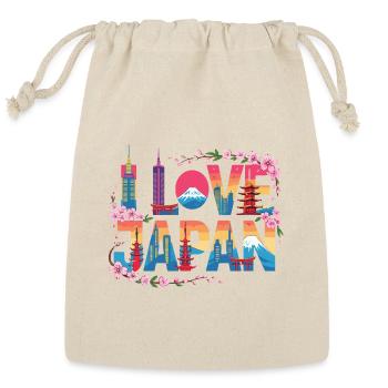  Love Japan Mount Fuji Tokyo Sakura Cherry Blossom - Reusable Gift Bag - Natural - Front