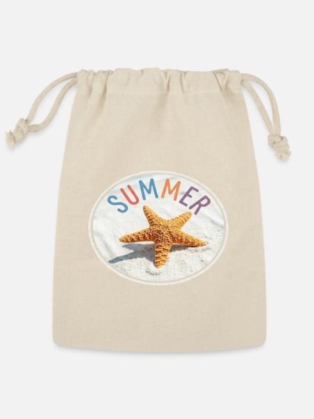 Summer Starfish Ocean Beach - Reusable Gift Bag - Natural