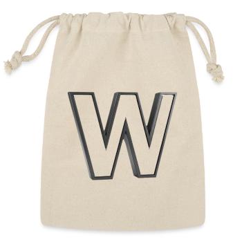 Bold 3D Black Letter W Logo - Reusable Gift Bag - Natural - Front