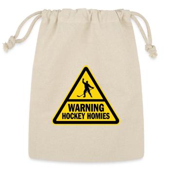 Warning Hockey Homies Warning sign Ice hockey - Reusable Gift Bag - Natural - Front
