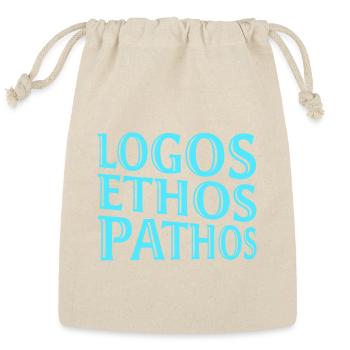 Logos Ethos Pathos Rhetoric Philosophy Persuasion  - Reusable Gift Bag - Natural - Front