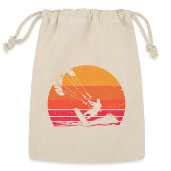Sunset Kite Surfer Silhouette - Reusable Gift Bag - Natural - Front