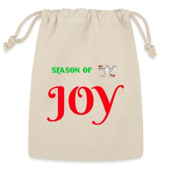 Season of Joy Christmas Cheer - Reusable Gift Bag - Natural - Front