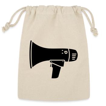 Megaphone Protest Internet Shout - Reusable Gift Bag - Natural - Front
