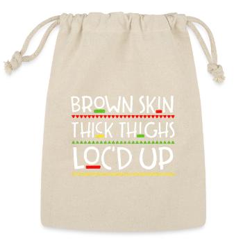 Brown Skin Thick Thighs Locked Up - Reusable Gift Bag - Natural - Front