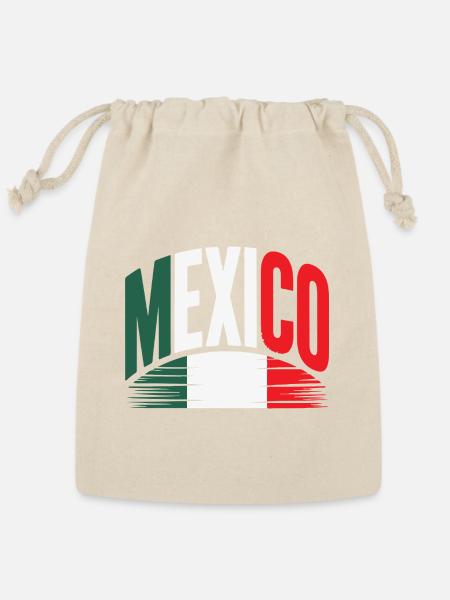 Mexico Flag  - Reusable Gift Bag - Natural