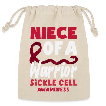Sickle Cell Awareness Warrior Supporter Survivor - Reusable Gift Bag - Natural - Front