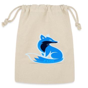Dynamic Blue Fox Emblem Design - Reusable Gift Bag - Natural - Front