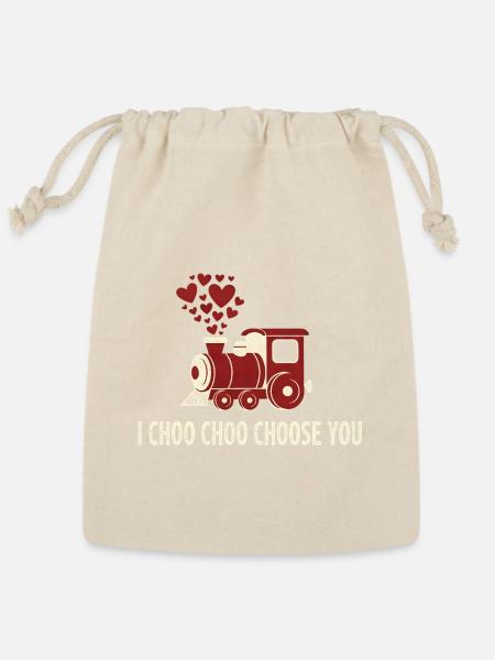 Ichoo choo choose you Vintage Train - Reusable Gift Bag - Natural