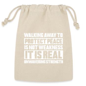 Walking Away Protect Peace Real Strength Art - Reusable Gift Bag - Natural - Front