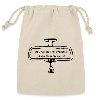 ​The Windshield and Rearview Mirror Life Quote - Reusable Gift Bag - Natural - Front