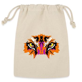 Vivid Tiger Face - Reusable Gift Bag - Natural - Front
