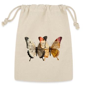 Collage Art Butterflies unique Butterfly Fan - Reusable Gift Bag - Natural - Front