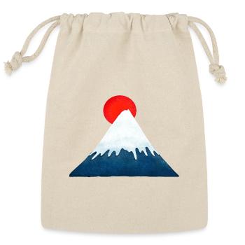 Minimalist Mount Fuji with Red Sun - Reusable Gift Bag - Natural - Front