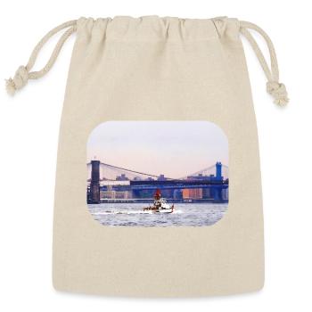 Coast Guard Cutter Near Brooklyn Bridge - Reusable Gift Bag - Natural - Front