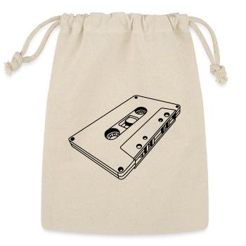 Tilted Retro Cassette Mixtape - Reusable Gift Bag - Natural - Front