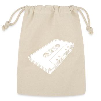 Tilted Retro Cassette Mixtape - Reusable Gift Bag - Natural - Front