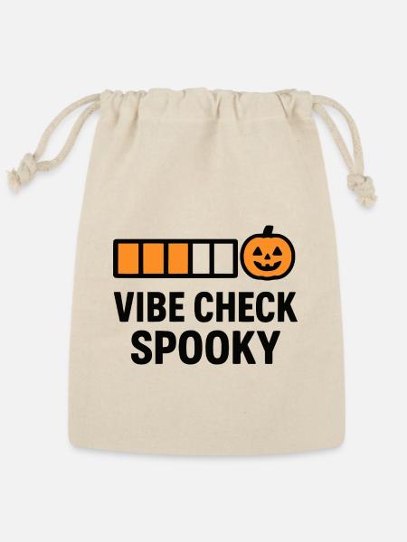 Vibe Check Spooky Halloween Tee - Reusable Gift Bag - Natural