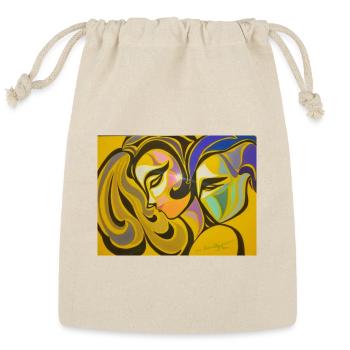 Abstract Colorful Faces Art - Reusable Gift Bag - Natural - Front