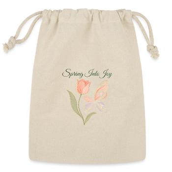 Spring Into Joy Tulip Butterfly - Reusable Gift Bag - Natural - Front