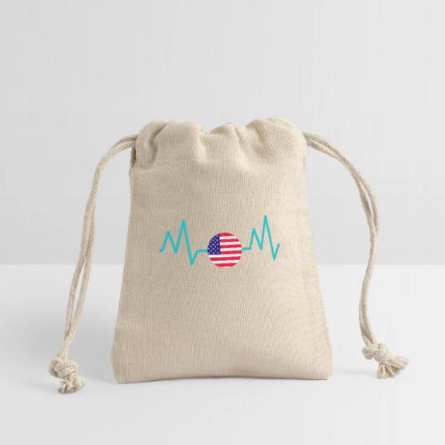 Heartbeat USA Flag – Patriotic American Pride Tee - Reusable Gift Bag