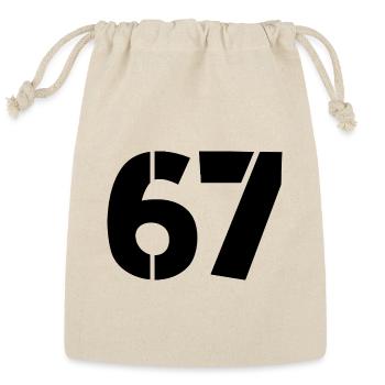 Fun 67 Number 6-7 6 7 Six Seven - Reusable Gift Bag - Natural - Front