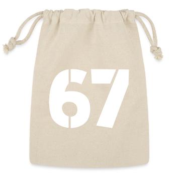 Fun 67 Number 6-7 6 7 Six Seven - Reusable Gift Bag - Natural - Front