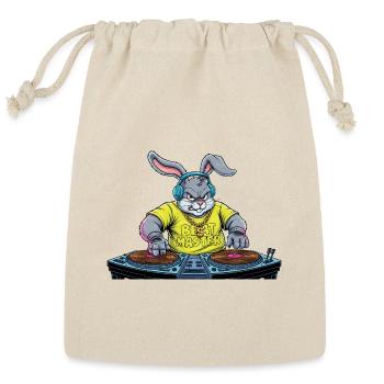 DJ Easter Bunny Beat Master Party Music - Reusable Gift Bag - Natural - Front