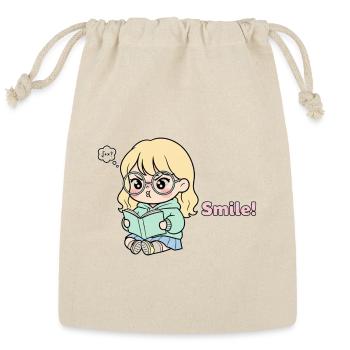 Cute Grumpy Math Student Chibi Smile - Reusable Gift Bag - Natural - Front