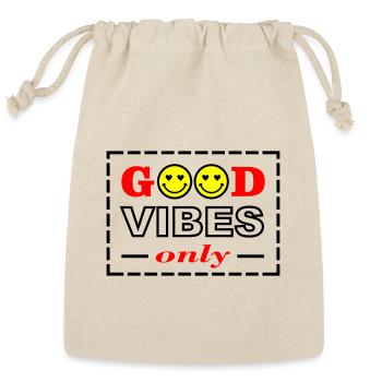 Colorful Smiley Faces  - Reusable Gift Bag - Natural - Front