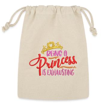 Princess Exhaustion Crown Embroidered Effect - Reusable Gift Bag - Natural - Front