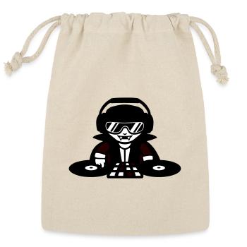 Vampire DJ Mixing with Turntables and Mixer - Reusable Gift Bag - Natural - Front