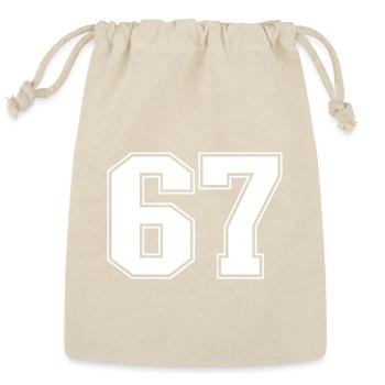 Fun 67 Number 6-7 6 7 Six Seven - Reusable Gift Bag - Natural - Front