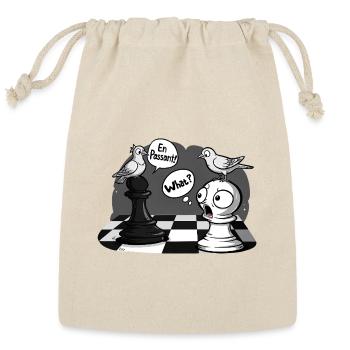 Chess shirt En Passant Laughing Pawn Tee - Reusable Gift Bag - Natural - Front
