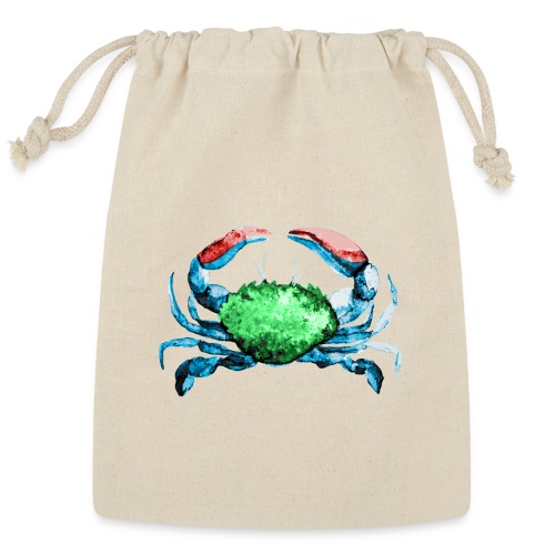 Red, Blue, and Green Crab Watercolor Painting - Reusable Gift Bag
