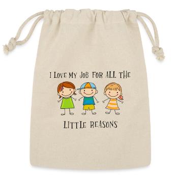 New I Love My Job For All The Little Reasons - Reusable Gift Bag - Natural - Front
