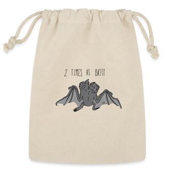 Whimsical Double Headed Bat Illustration - Reusable Gift Bag - Natural - Front