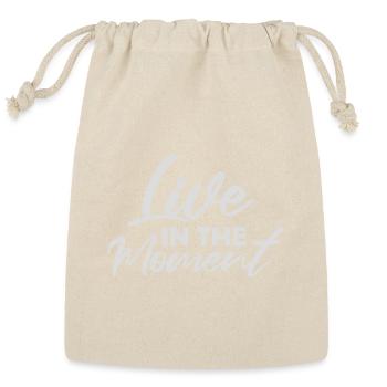 Live In The Moment Mindfulness Presence Awareness  - Reusable Gift Bag - Natural - Front