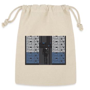 Midnight Gatekeeper in Geometric Maze - Reusable Gift Bag - Natural - Front