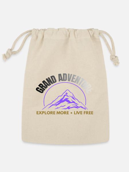 Grand Adventure Mountain Emblem - Reusable Gift Bag - Natural