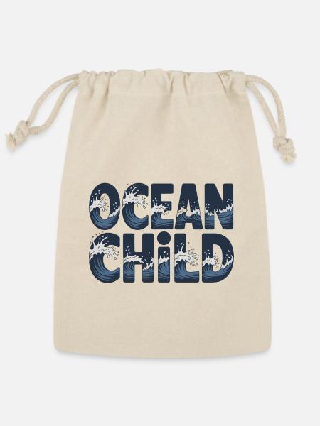 Ocean Child Wave  - Reusable Gift Bag - Natural