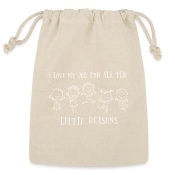 Love My Job For All The Little Reasons Dark Shirt - Reusable Gift Bag - Natural - Front