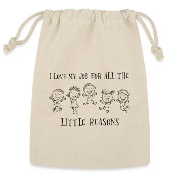 Cool Line Art I Love My Job For All The Little - Reusable Gift Bag - Natural - Front